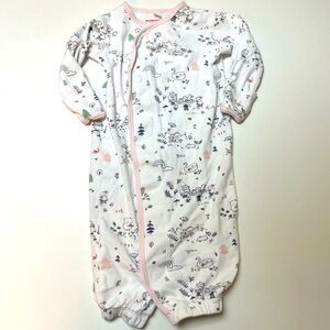 Magnetic me newborn organic cotton gown NB to 3M woodland creature tea party